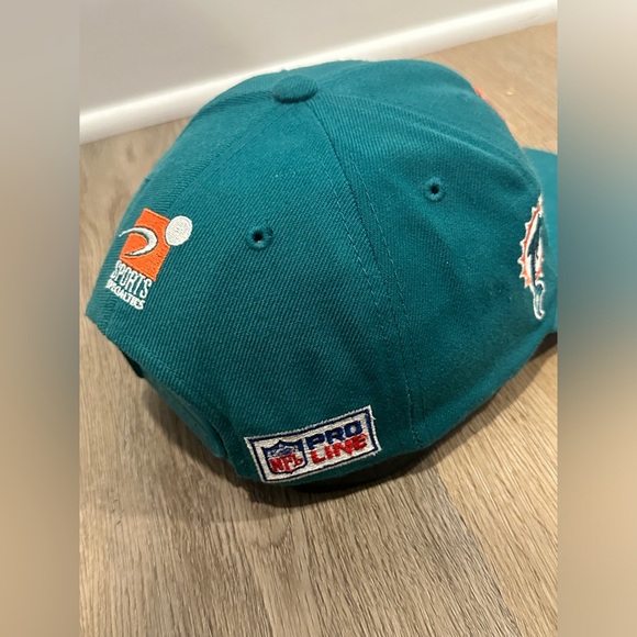 1991 Sports Specialties NFL ProLine Miami Dolphins Grid Wool Snapback Hat Cap - Picture 7 of 10